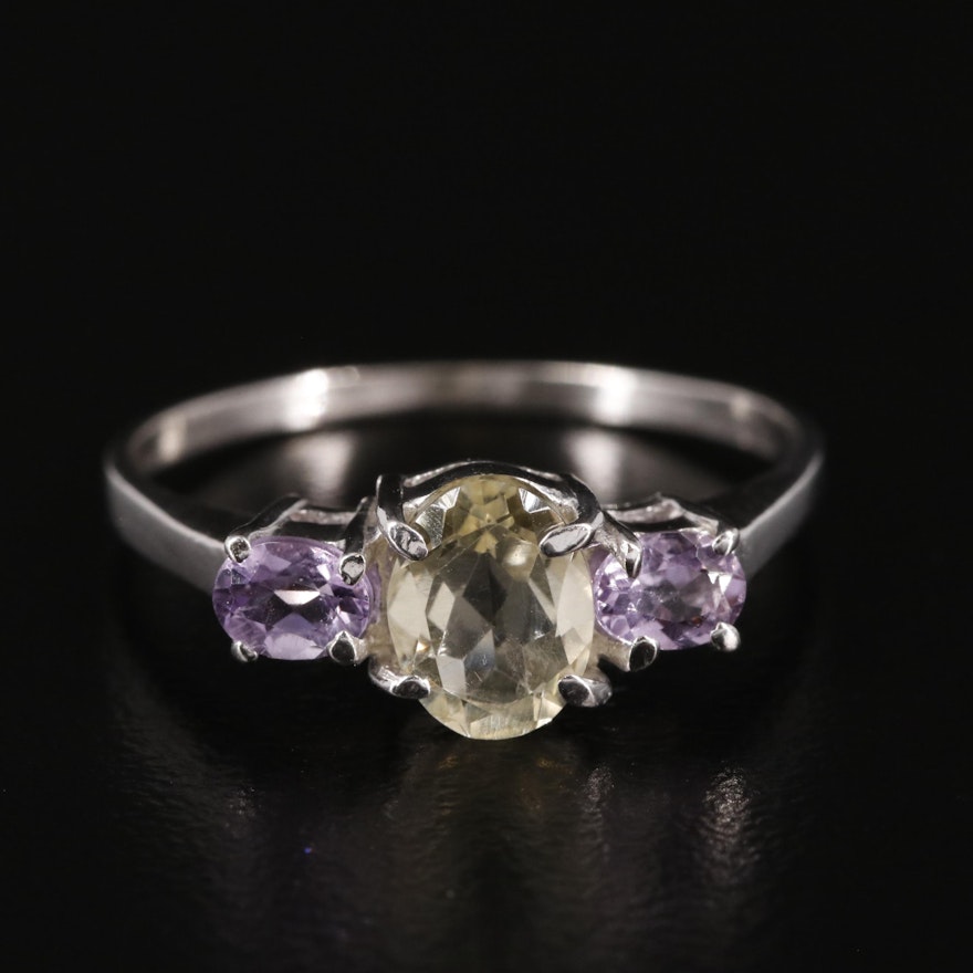 Sterling, Citrine and Amethyst Ring