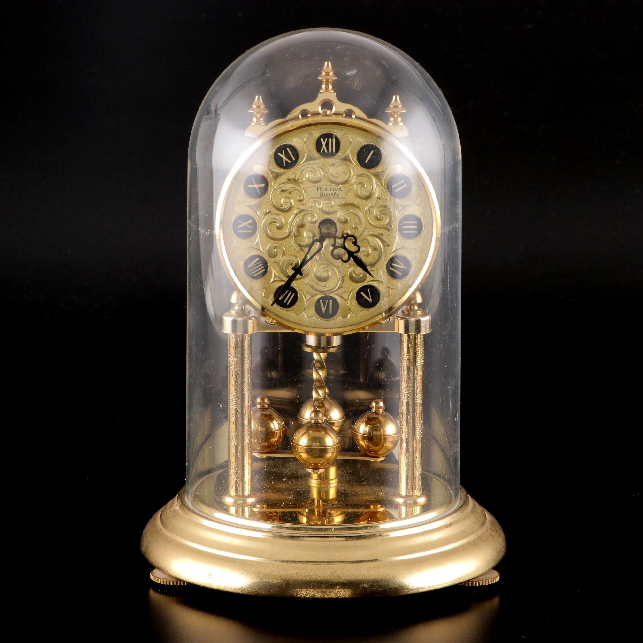 Bulova Quartz Anniversary Clock With Glass Dome EBTH