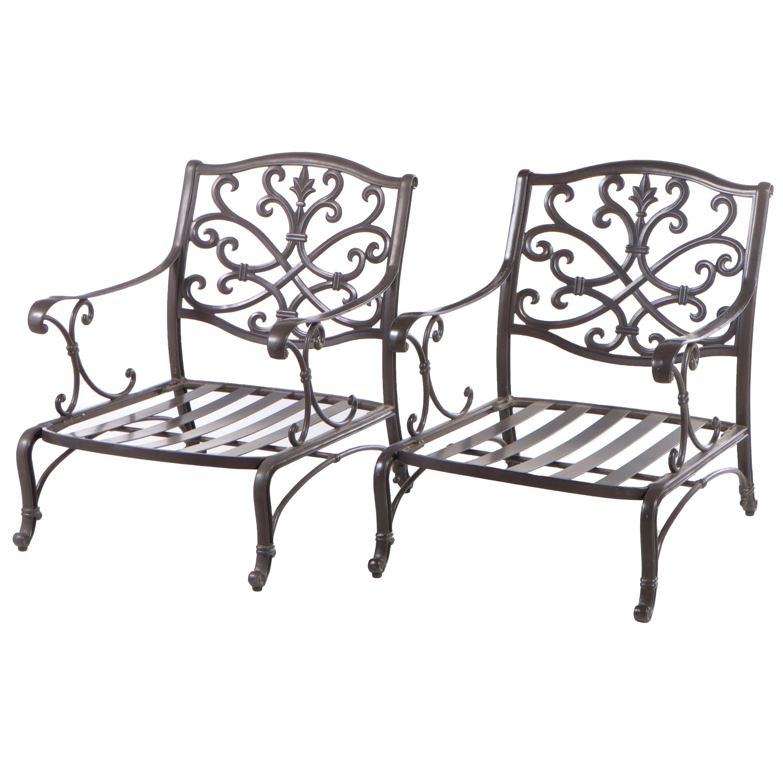 Pair of Frontgate Cast Aluminum Patio Lounge Chairs EBTH