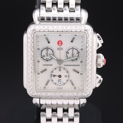 Michele Deco Diamond Chronograph Wristwatch