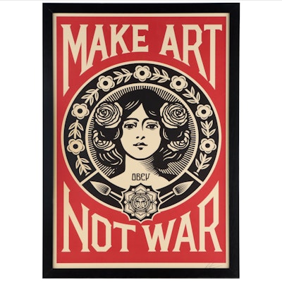 Shepard Fairey Offset Poster "Make Art Not War"