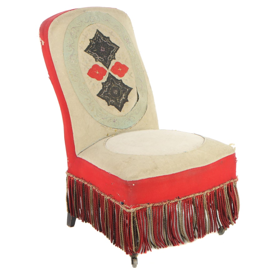 Napoleon III Ebonized Beech Low Chair, Mid to Late 19th Century