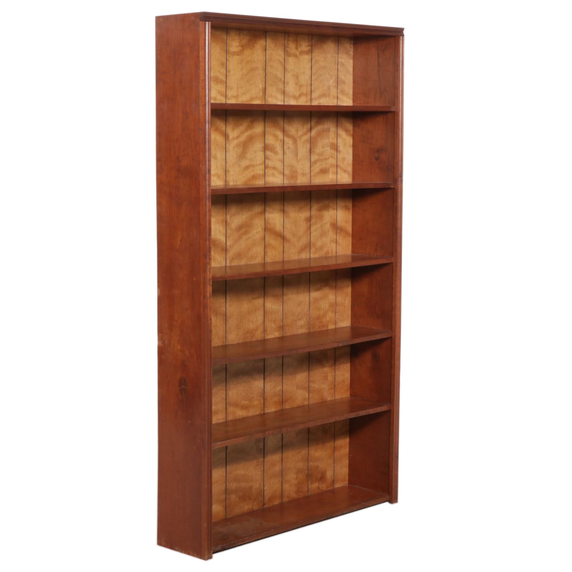 Custom Rustic Cherrywood Bookcase, Late 20th Century EBTH