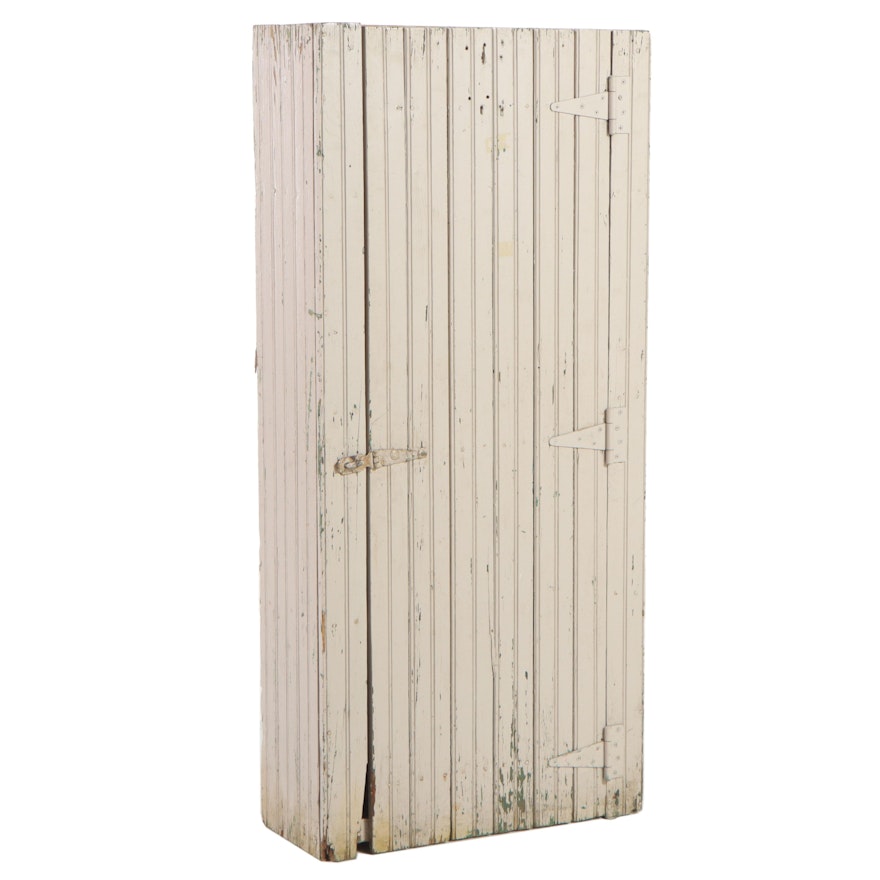 Cream-Painted Wainscot Cupboard, Early 20th Century