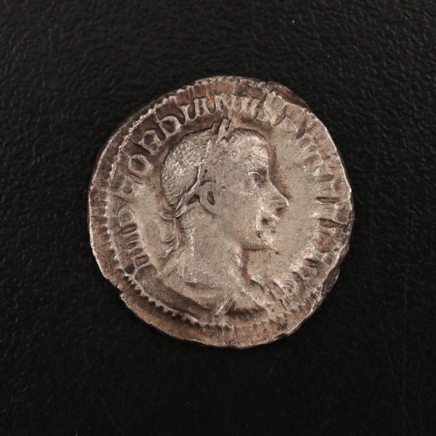 Ancient Roman Imperial AR Denarius of Gordian III, ca. 238 AD