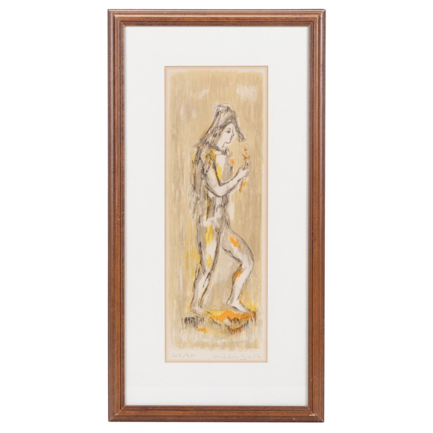Madeleine Scellier Color Lithograph "Ballerina," Late 20th Century