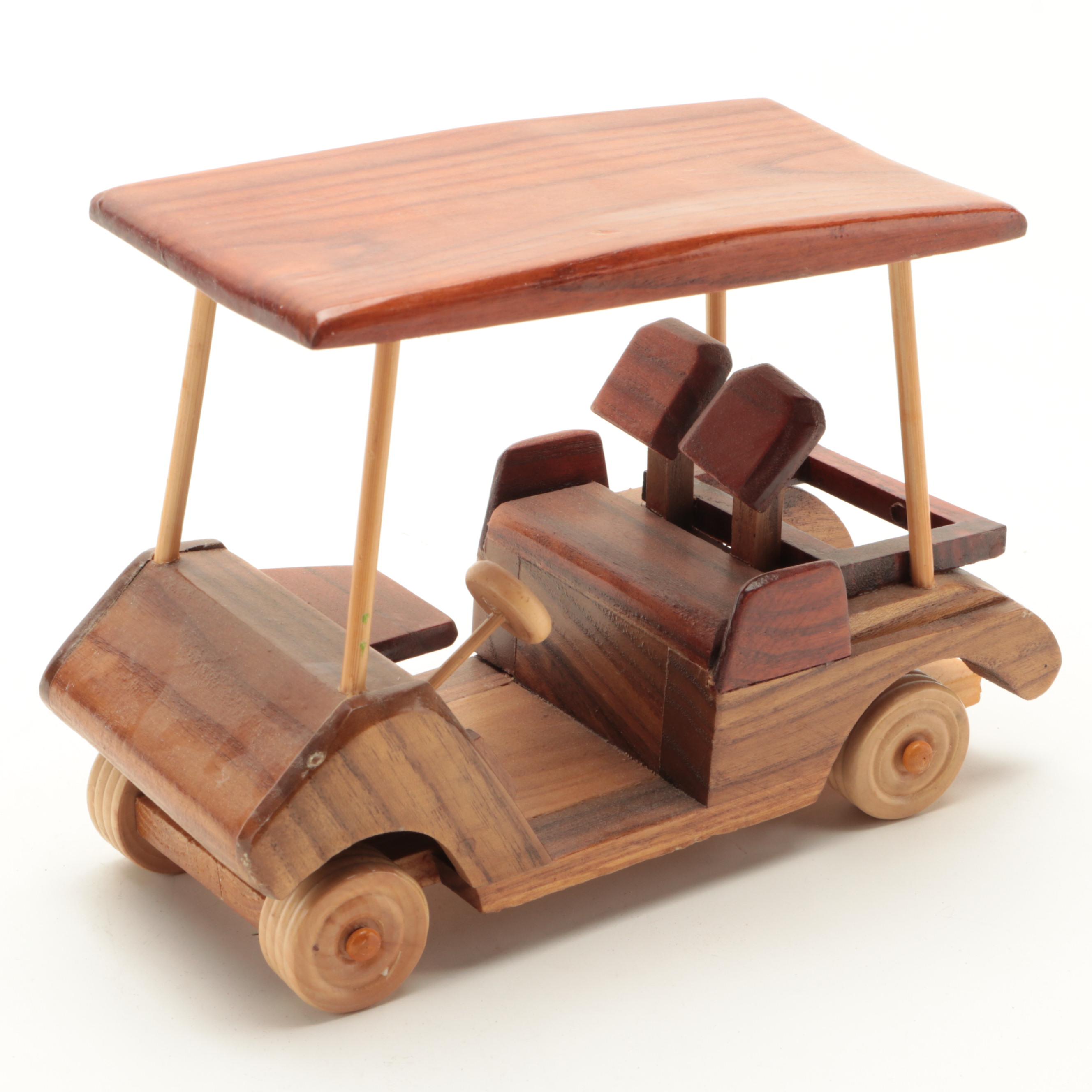 Ganz Wooden Golf Cart with Other Wooden Cars EBTH