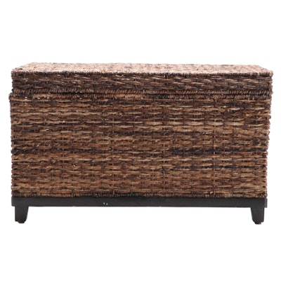 Contemporary Woven Banana Leaf Storage Trunk