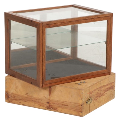 Contemporary Bench-Made Walnut and Glass Tabletop Display Case