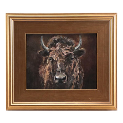 Oil Painting of Bison, 1994