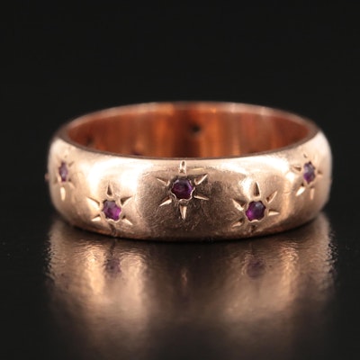 Victorian 14K Rose Gold Ruby Band