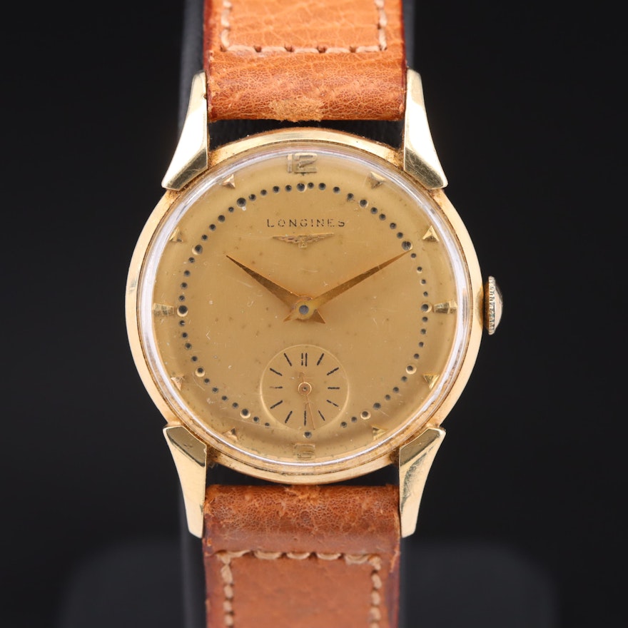 Vintage 14K Longines Stem Wind Wristwatch