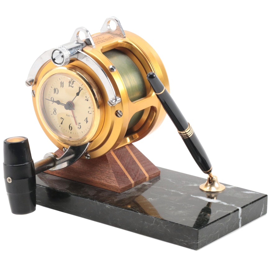Penn Reels International II "Reel Time" Fishing Reel Desk Clock with Pen Stand