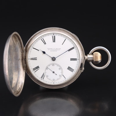 1881-82 Henry Miles of London Sterling Silver Pocket Watch