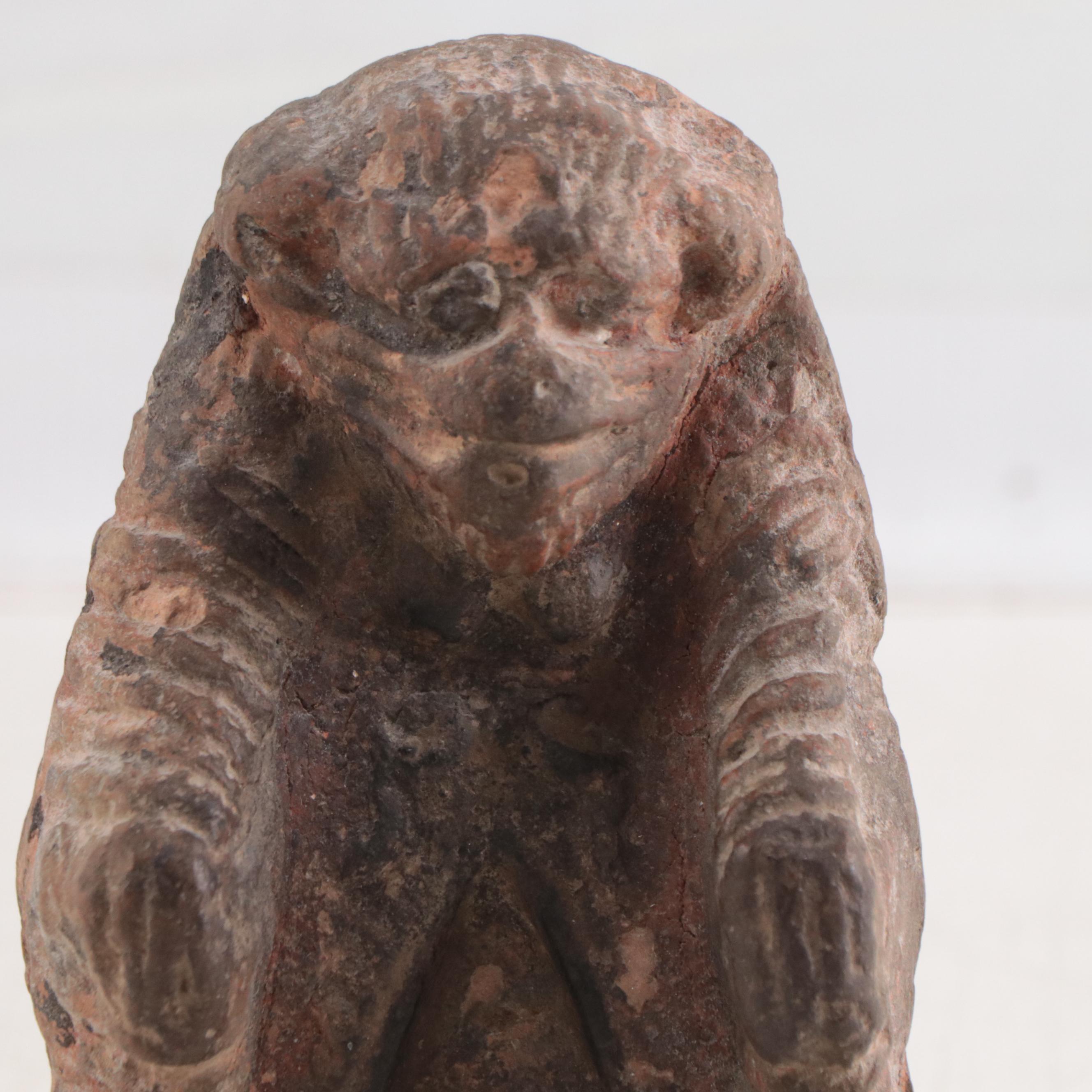 Newari Stone Oil Lamp Depicting Hanuman, Nepal, 19th Century EBTH