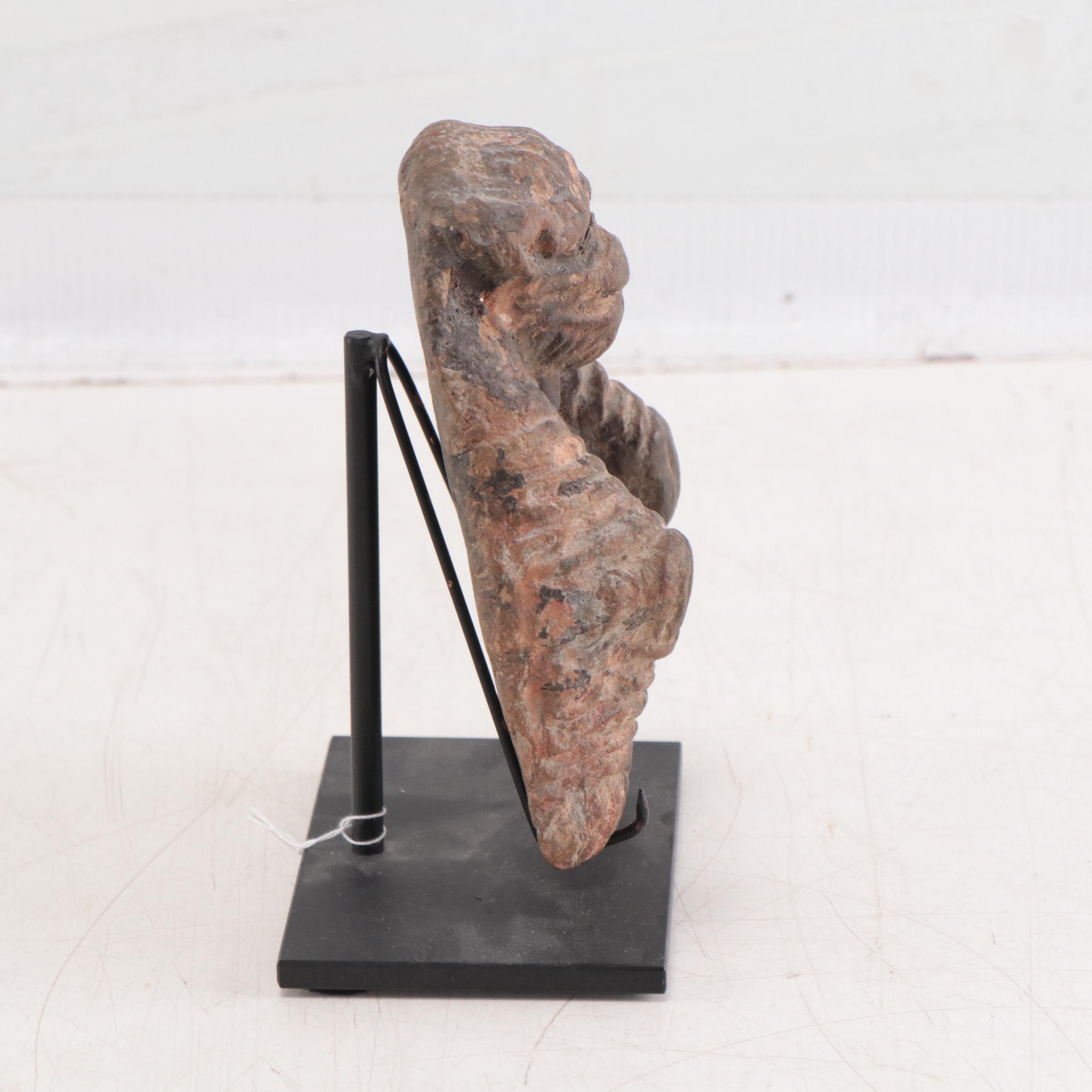 Newari Stone Oil Lamp Depicting Hanuman, Nepal, 19th Century EBTH