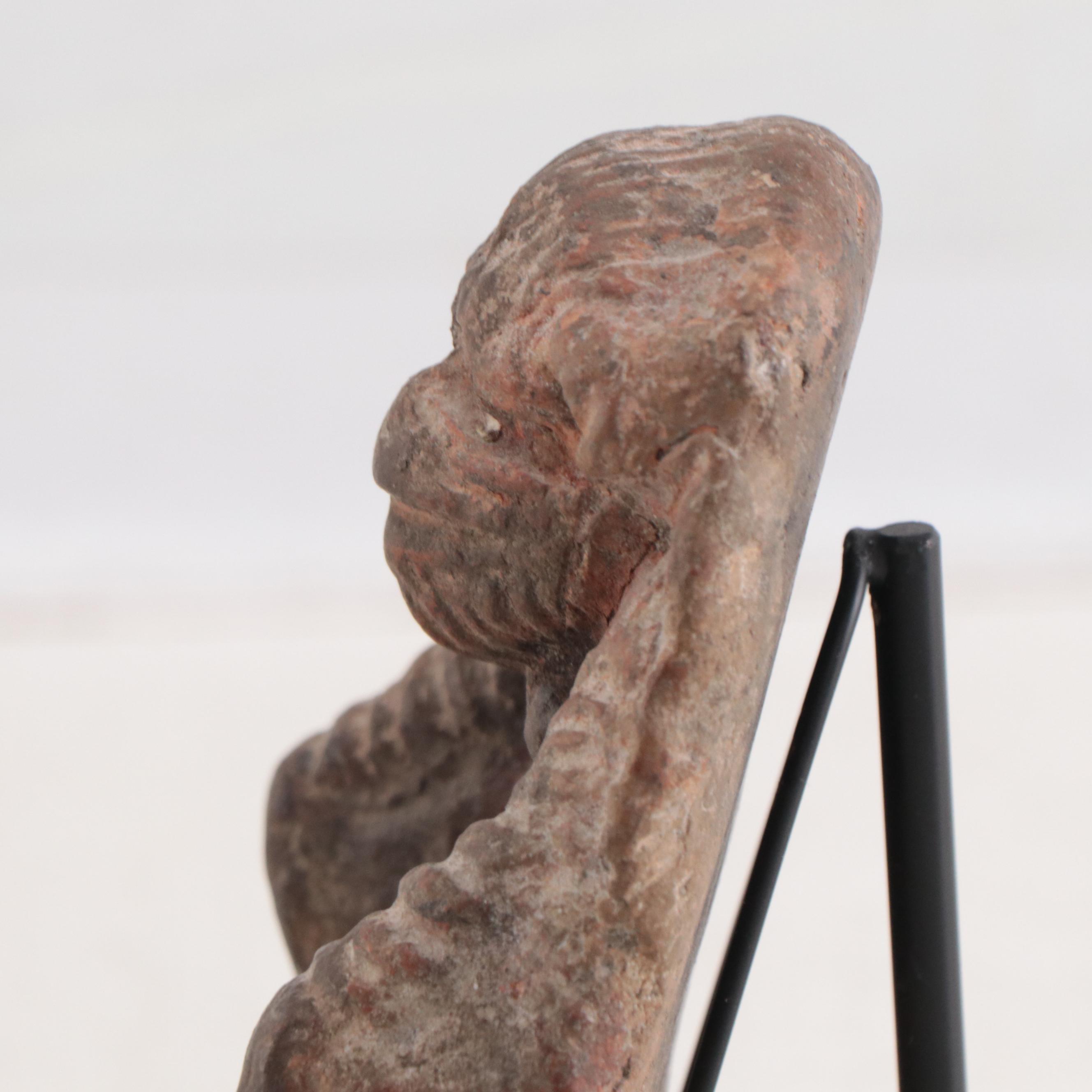 Newari Stone Oil Lamp Depicting Hanuman, Nepal, 19th Century EBTH