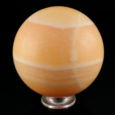 Carved Calcite Sphere