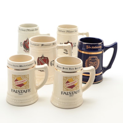 Falstaff Commemorative and Other Ceramic Tankards