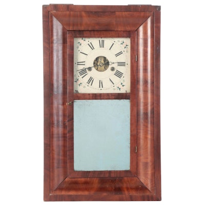 W. S. Conant Mahogany Mirror Front Ogee Shelf Clock, Mid-19th Century