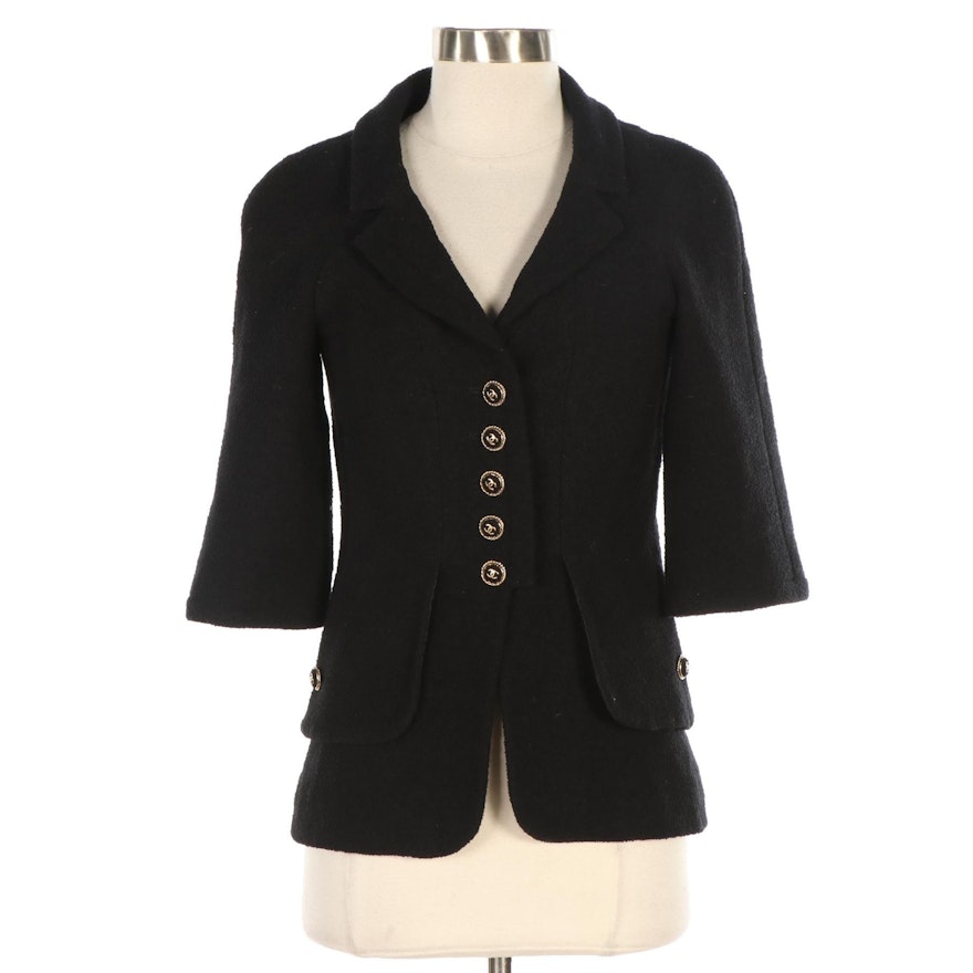 Chanel Peplum Style Jacket in Textured Wool/Silk Blend