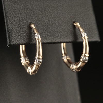 14K Two-Tone Hoop Earrings