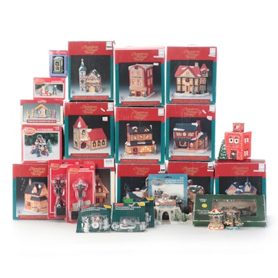 American Village Scene with Other Porcelain Houses and Accessories