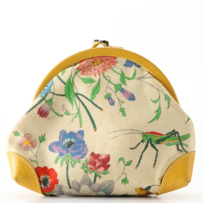 Gucci Floral Frame Bag in Canvas and Leather