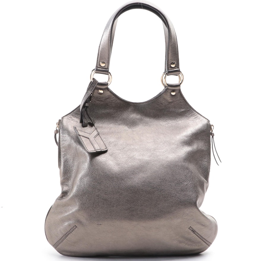 Yves Saint Laurent Metallic Leather Top Handle Bag