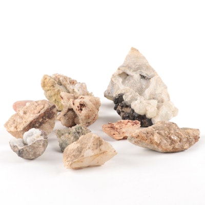 Calcite Sphalerite, Quartz and Tourmaline Quartz Specimens