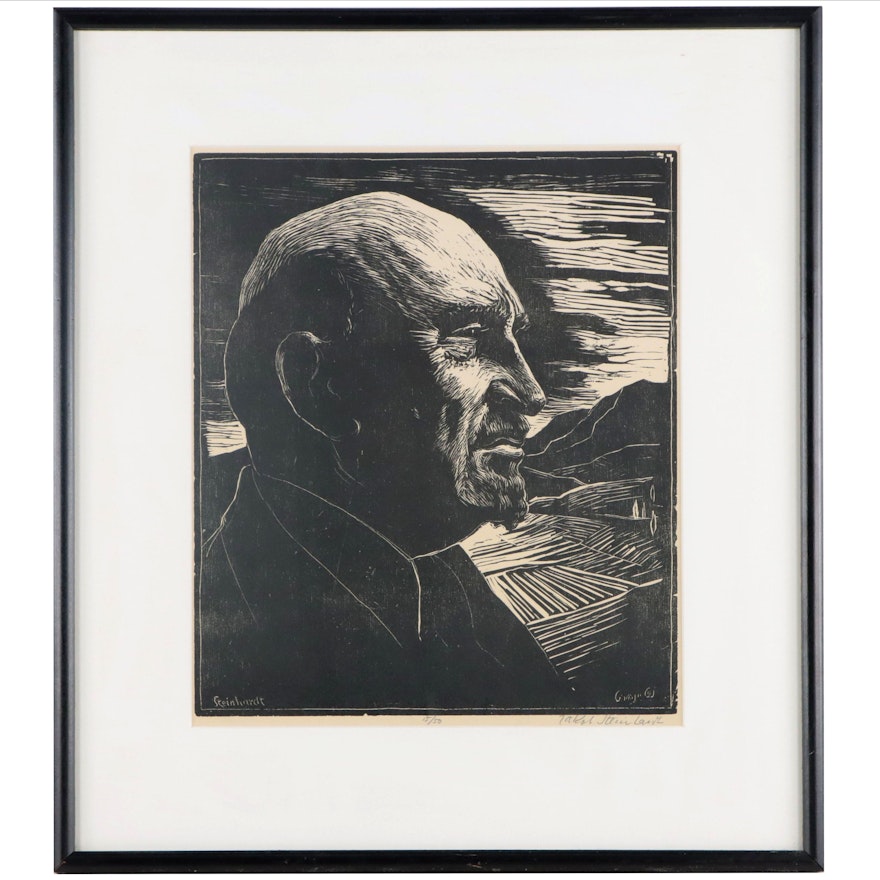 Jacob Steinhardt Woodcut Portrait of Chaim Weizmann, 1950