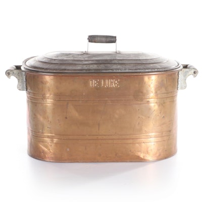 De Luxe Copper Boiler with Lid, Early to Mid 20th Century