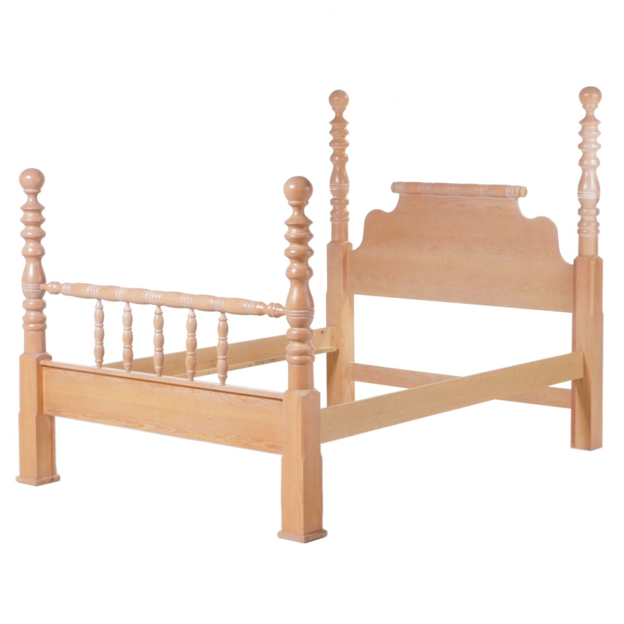 Santa Fe Cerused Pine Queen Size Bed Frame, Late 20th Century