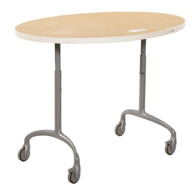 Steelcase Modernist Oval Top Rolling Work Table