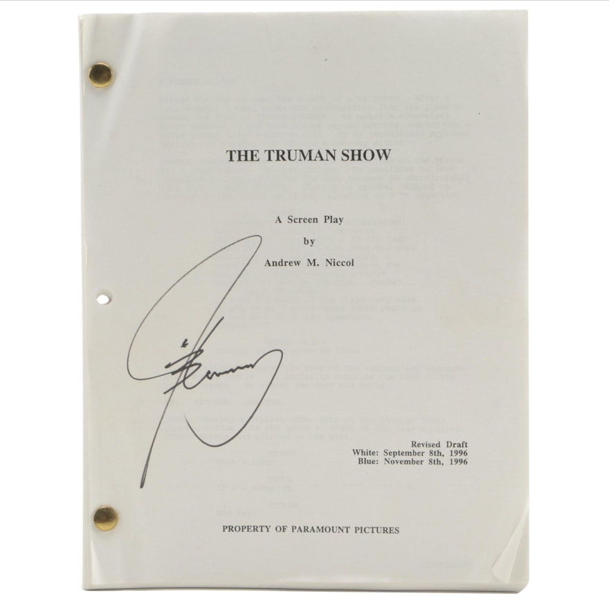 Jim Carrey Signed "The Truman Show" Screenplay by Andrew M. Niccol, 1996