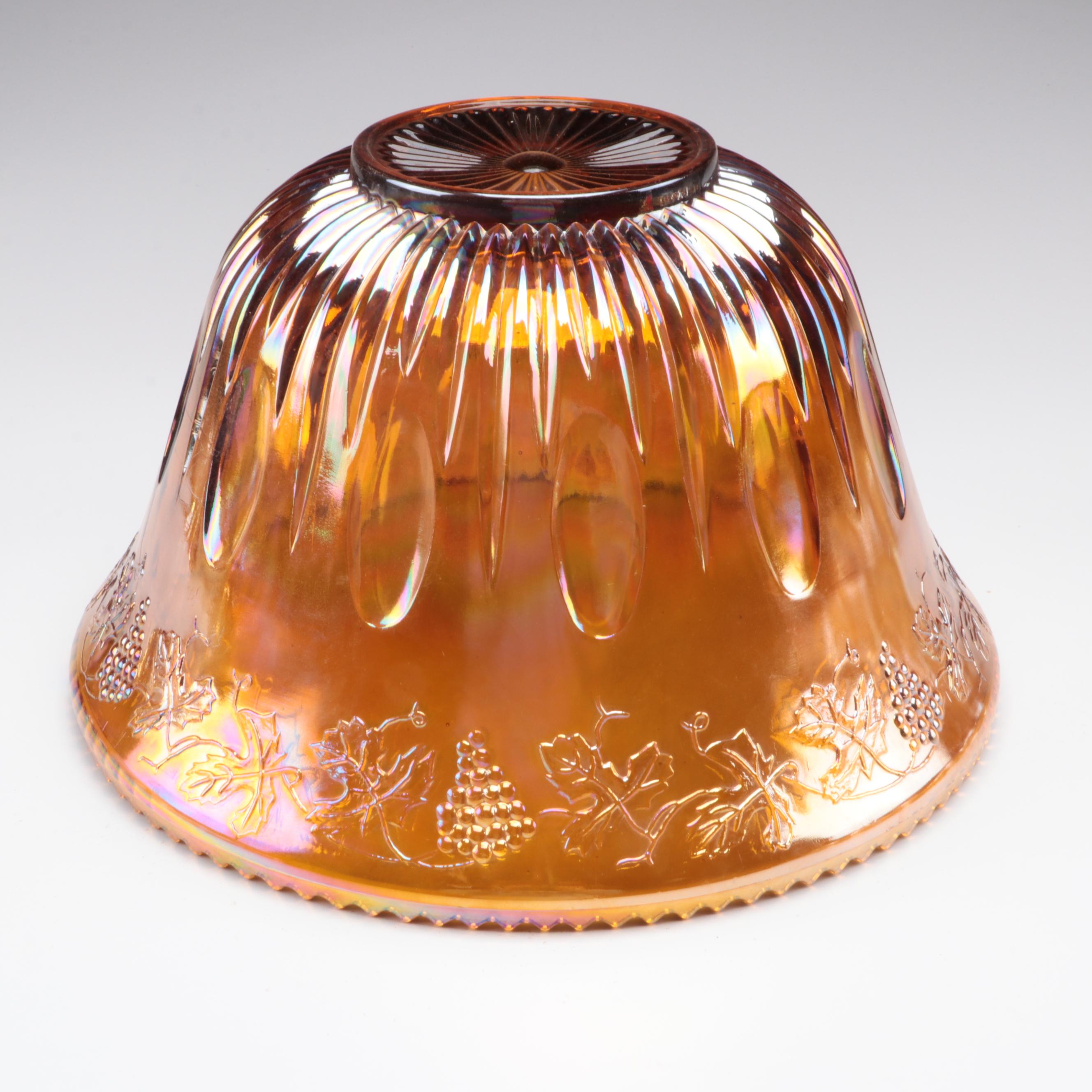 Indiana Glass "Princess Gold Carnival" Punch Bowl, Cups, Hooks and