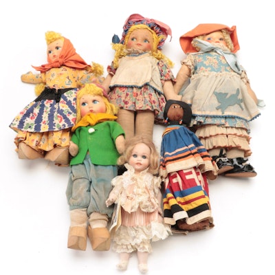 Seminole Palmetto Doll, Dutch, Arianna Italia and Other Handcrafted Dolls