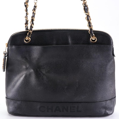 Chanel Caviar Leather Chain Strap Shoulder Bag