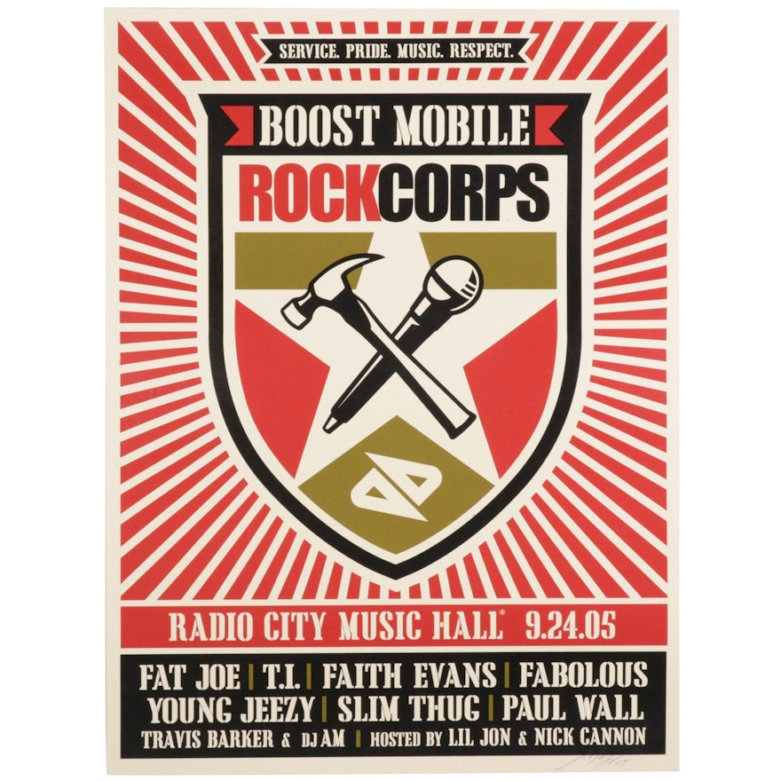 Shepard Fairey Serigraph for Boost Mobile Rock Corps Concert, 2005