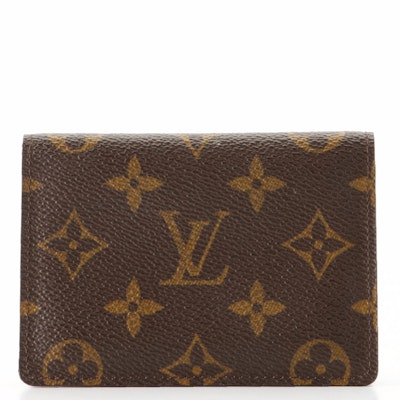 Louis Vuitton Card/ID Bifold Case in Monogram Canvas and Key Ring Chain