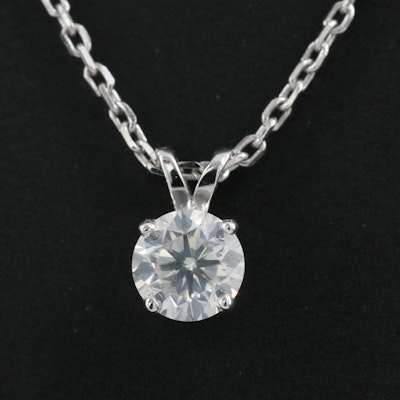 14K 0.31 CT Diamond Solitaire Pendant Necklace