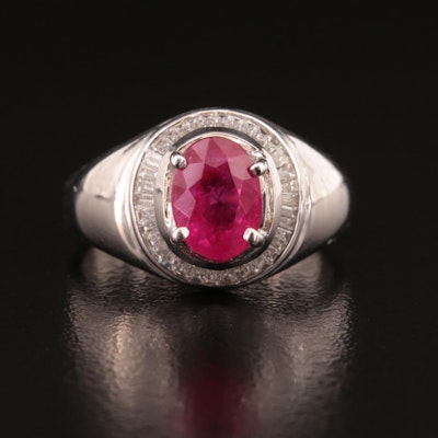 18K 1.66 CT Ruby and Diamond Ring