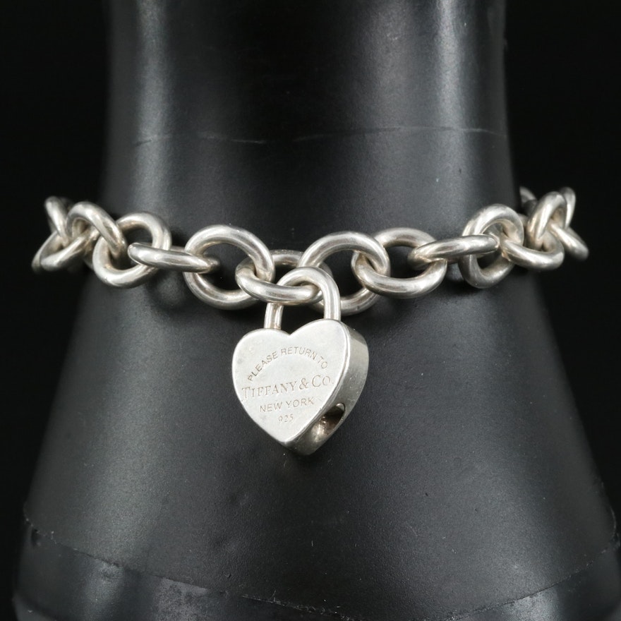 Tiffany & Co. Sterling "Return to Tiffany" Heart Lock Bracelet