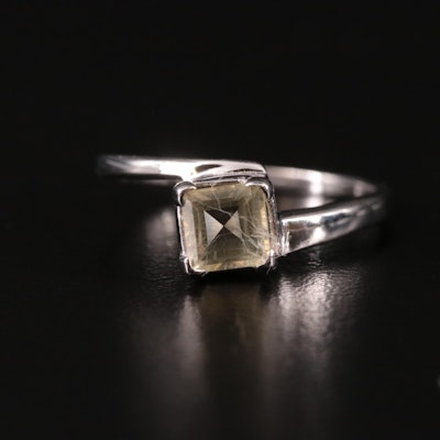 Sterling Citrine Solitaiere Ring