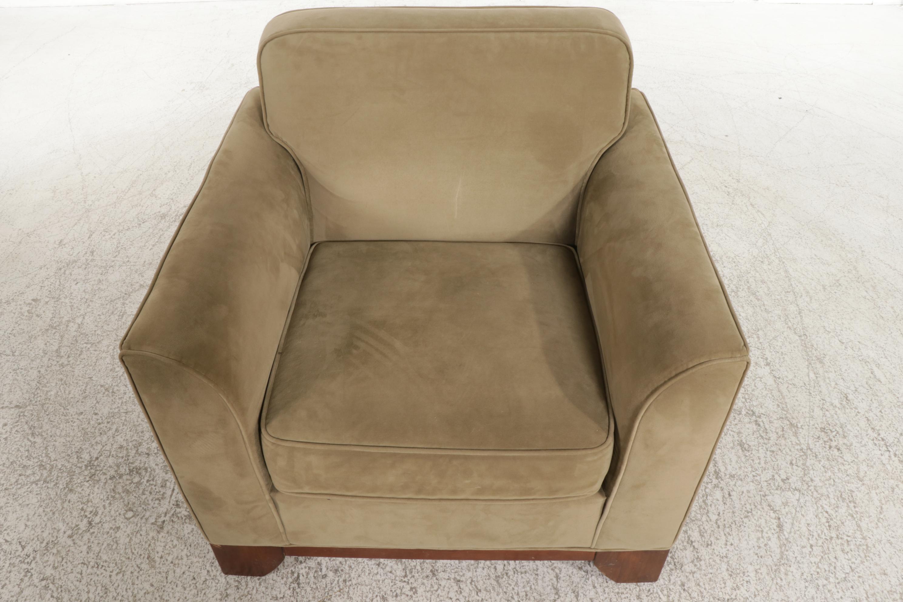 Contemporary Sage Green Microfiber Upholstered Easy Armchair EBTH