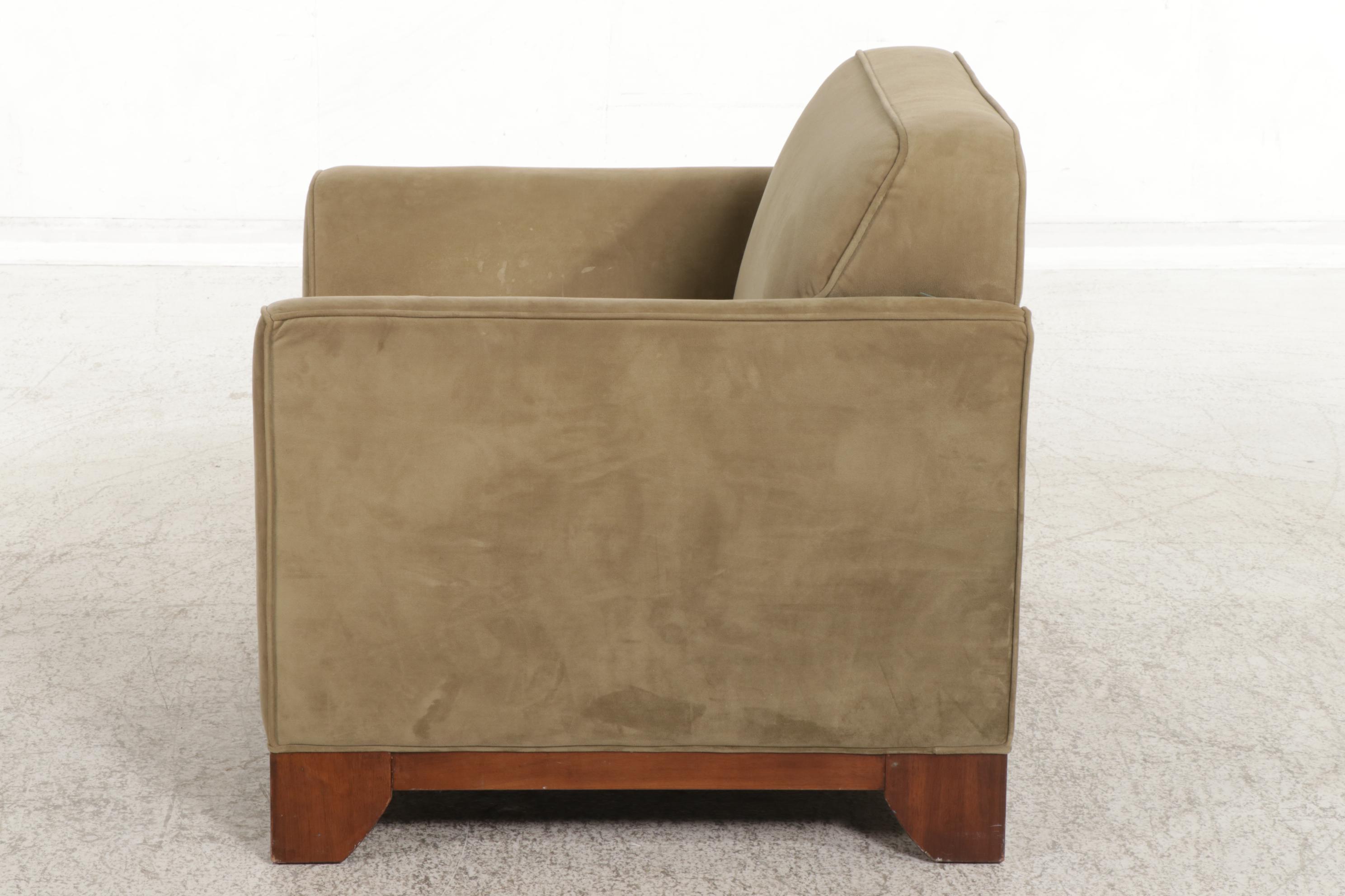 Contemporary Sage Green Microfiber Upholstered Easy Armchair EBTH