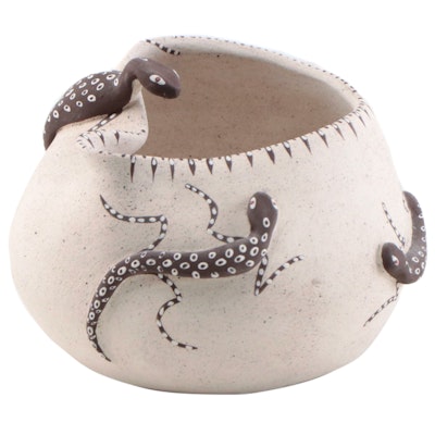 Kayote Lizard Motif Ceramic Bowl, 1999