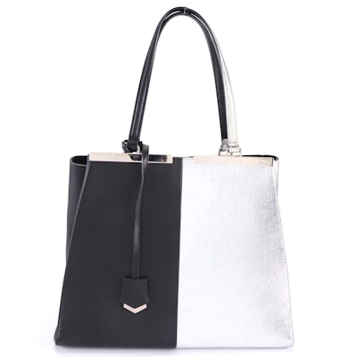 Fendi Large 3Jours Tote Bag in Bicolor Leather