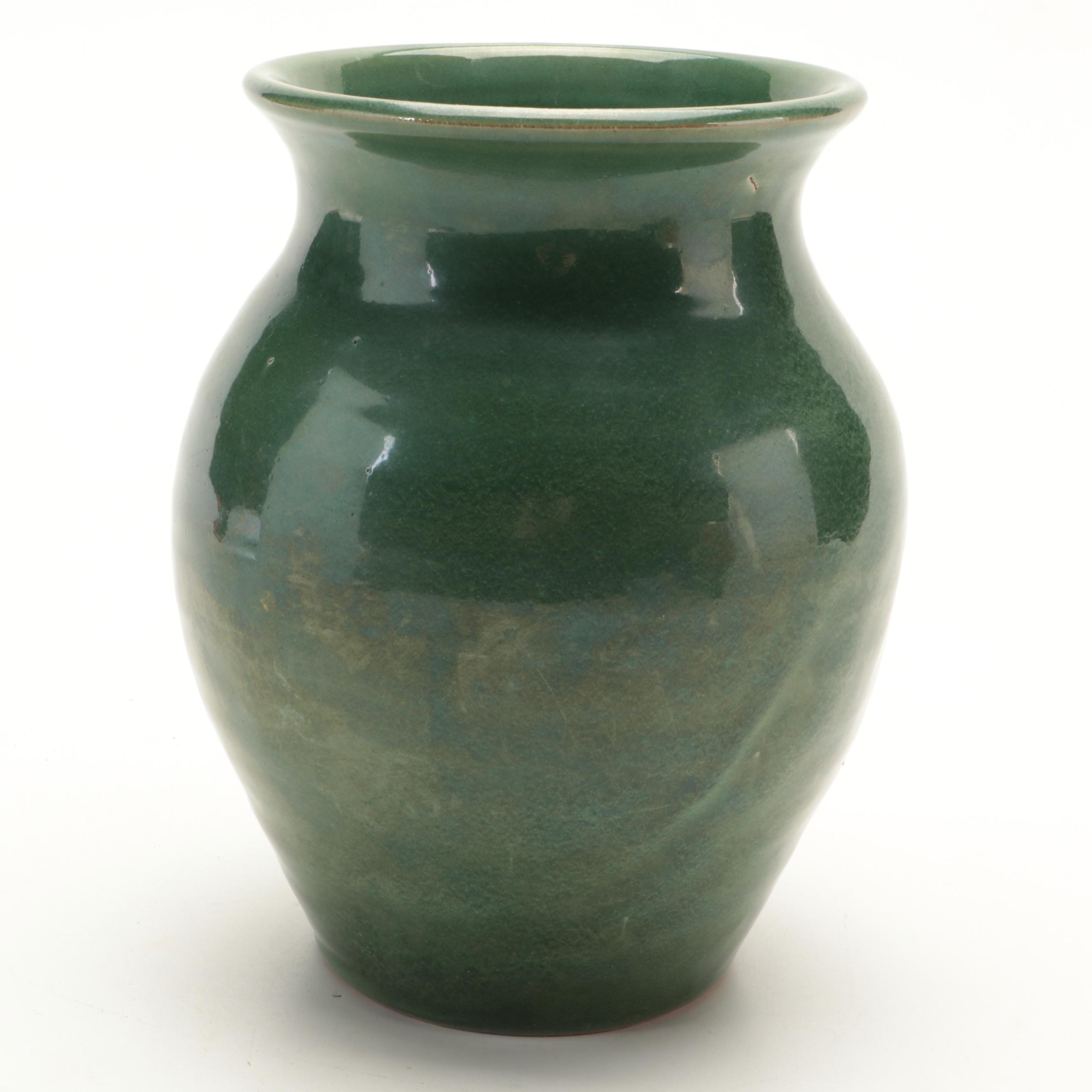 Roseville Pottery "Thornapple" Handled Vase with Other Glazed Ceramic