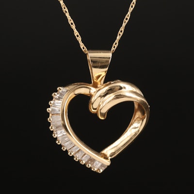 14K 0.30 CTW Diamond Heart Pendant Necklace